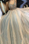 A-line Tulle Appliques Spaghetti-straps Long Prom Party Dresses MP806