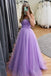 beaded sweetheart long prom dress tulle lavender formal dresses