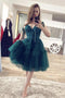 Beaded Short Dark Green Homecoming Dress, Gorgeous Short Prom Dress GM318