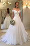 Off the Shoulder A Line Tulle Princess Wedding Dresses PW396