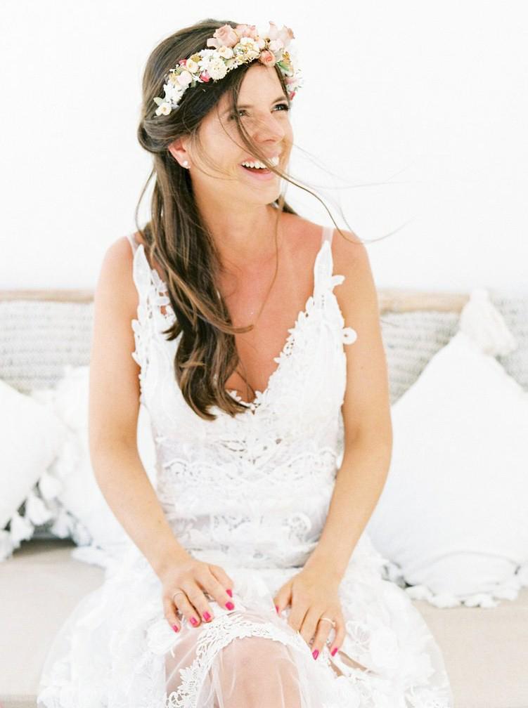 backless beach wedding dress a line bridal gown with appliques