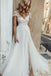 beautiful white tulle wedding dress cap sleeve boho bridal gown with split
