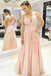 a line blush pink prom dress spaghetti tulle appliques formal dress