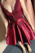 sleeveless v neck a line lace appliques short homecoming dresses satin short graduation gown