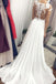 cap sleeves white lace beach wedding dress chiffon boho bridal gown with split