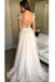 cap sleeve a line lace tulle long backless prom dress slit evening dress