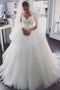 Charming Tulle White Spaghetti Straps Ball Gown Wedding Dress, PW456