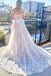 a line tulle appliques lace backless criss cross back boho wedding dress