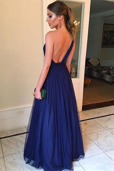royal blue long prom dress one shoulder a line bridesmaid dresses mp875