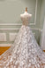 elegant a line v neck appliques long plus size wedding dress