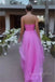 elegant pink a line strapless long prom dresses long pink evening dresses