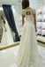 elegant a line bateau cap sleeves lace chiffon wedding dress