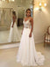 elegant chiffon lace applique backless beach wedding dress