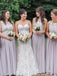 elegant jewel lace chiffon open back long bridesmaid dresses