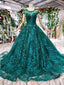 Elegant Scoop Cap Sleeves Prom Dress With Appliques Military Ball Gown GP49