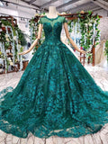 elegant scoop cap sleeves prom dress with appliques military ball gown