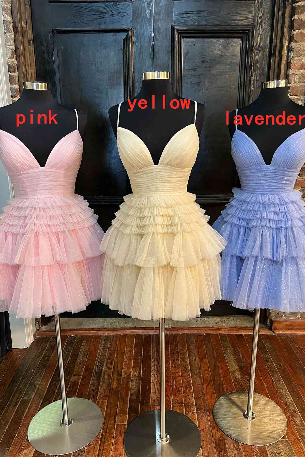 Shiny Princess Tiered Tulle Short Homecoming Dresses, Cute Sweet 16 Dresses GM599