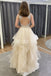gorgeous open back beaded fluffy long prom dress graduation gown