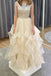 gorgeous open back beaded fluffy long prom dress graduation gown