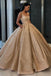 prom ball gown quinceanera gown sequins gold sweet 16 dress with pockets