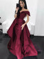 Gorgeous Off The Shoulder Burgundy Prom Dress Overskirt Formal Dress MP862