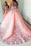 gorgeous prom dresses sweetheart 3d floral appliques quinceanera gown