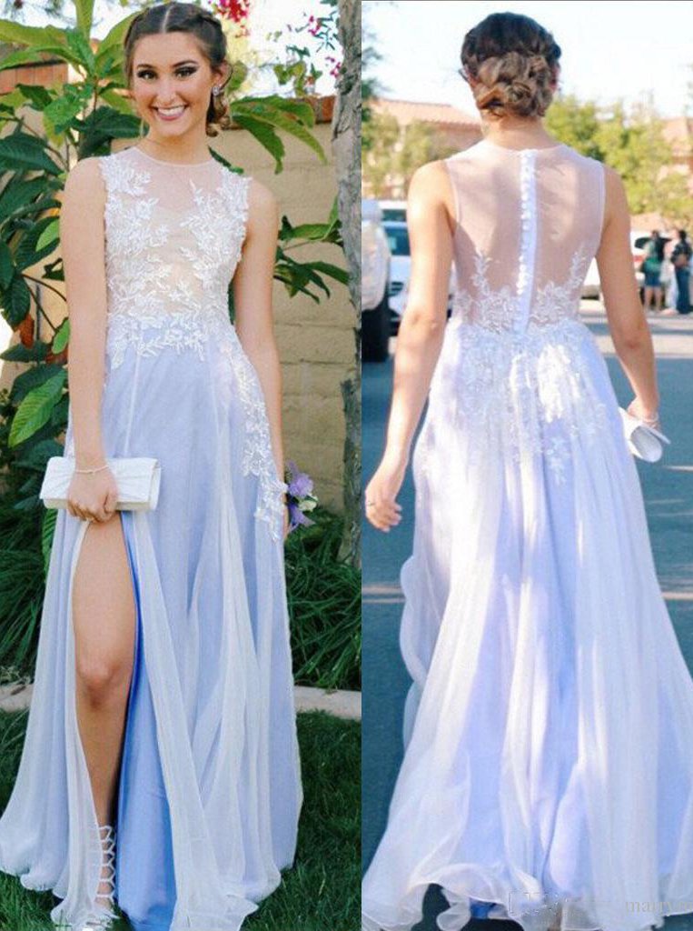 graduation party dresses for teens long chiffon prom dress with slit