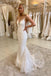 detachable tulle train v neck long mermaid wedding dresses lace sequin bridal gown