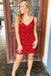 red sequins tight mini homecoming dress