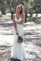 Backless Lace Wedding Dresses V Neck Spaghetti Mermaid Wedding Dress MG671