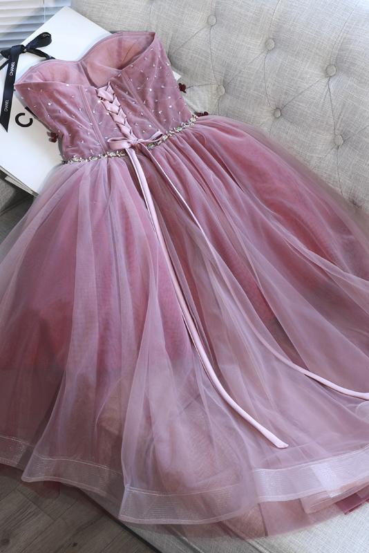 high low applique strapless prom party dress tutu skirt sweet 16 dress gm278