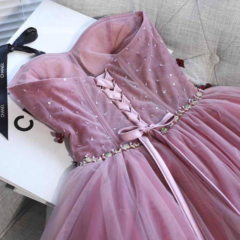 high low applique strapless prom party dress tutu skirt sweet 16 dress gm278