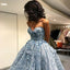 a line sweetheart high low lace prom dress with handmade flower