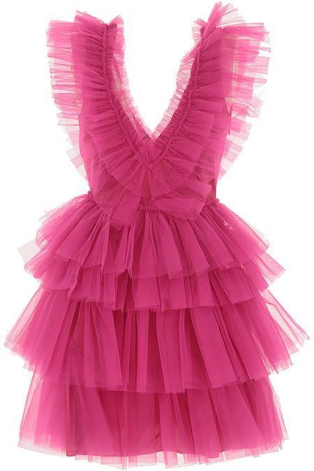 Hot Pink Homecoming Dress, Tiered Tulle Short Prom Party Dress GM471