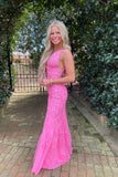 mermaid tulle v neck prom dress with lace appliques pink graduation gown