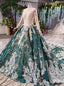 Long Sleeve Appliques Beading Quinceanera Dresses Ball Gown Vintage Wedding Dress MP209