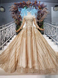 Ball Gown Quinceanera Dresses Sequins Vintage Wedding Dress With Appliques MP198