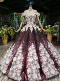 Off-Shoulder Quinceanera Dresses Prom Dresses Ball Gown With 3D Appliques MP91