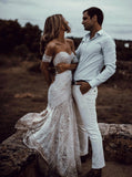 ivory lace country wedding dresses sweetheart beach mermaid bridal gown pw243