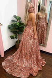 a line unique sequin long prom dresses sparkly sweetheart formal gown
