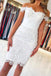 off the shoulder short white lace bodycon prom homecoming dresses