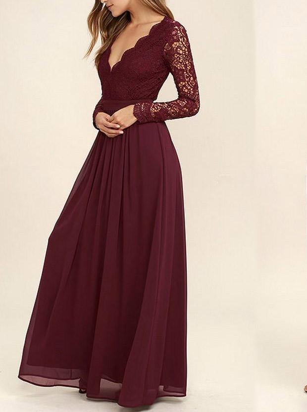 Long flowy burgundy dress top
