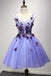 sweet 16 dress lavender short prom dress with flower applique
