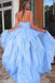 light blue lace high low prom dress sweetheart sweet 16 dress