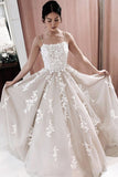 spaghetti straps lace appiques wedding dresses long prom formal dresses