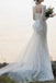 mermaid lace wedding dresses long sleeves tulle train bridal gown