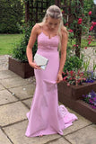 Mermaid Light Purple Prom Dresses With Lace Train, Long Pageant Party Dress GP376