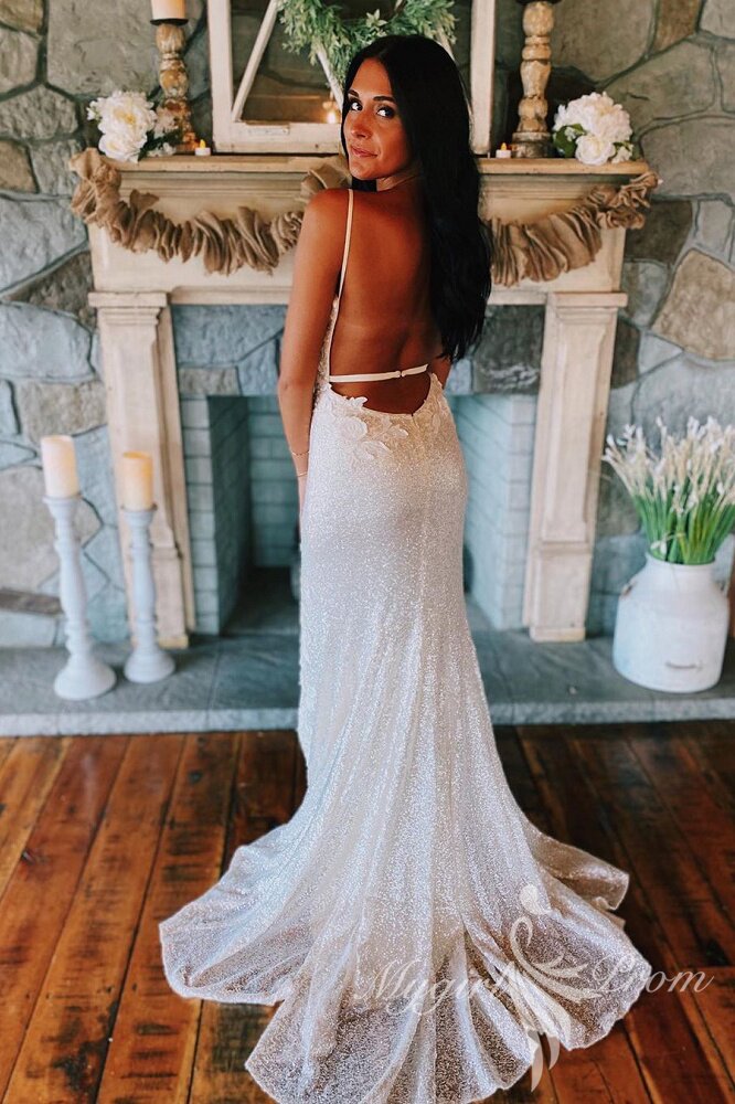mermaid light blue sequin long prom dress with appliques slit long evening dress