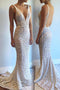 Mermaid Lace Wedding Dress, Backless Long Beaded Lace Bridal Gowns PW251