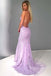 mermaid backless light sky blue prom dress tulle spaghetti appliques evening gown
